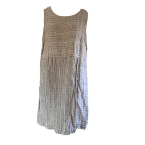 J Jill s Lp 100% linen grey sleeveless dress